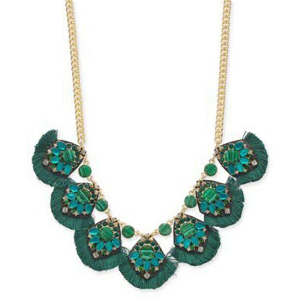 Embrace Elegance with the NEW INC Gold-Tone Stone & Tassel Statement Necklace